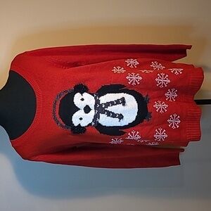 NWT REITMANS Whimsical Winter Penguin Snowflake Themed Sweater, Size XL